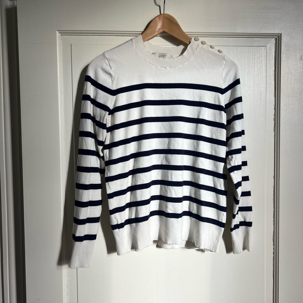 LOFT Cream Knit Sweater